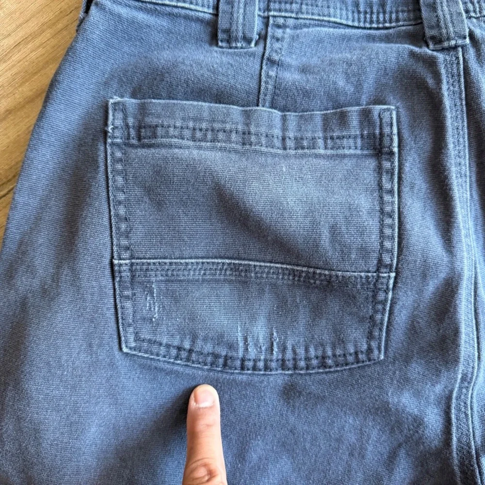 CAT Caterpillar Mens 32x30 Navy Blue Canvas Work Pants Straight Leg Stretch